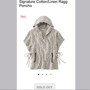 LL Bean signature cotton ragg poncho
